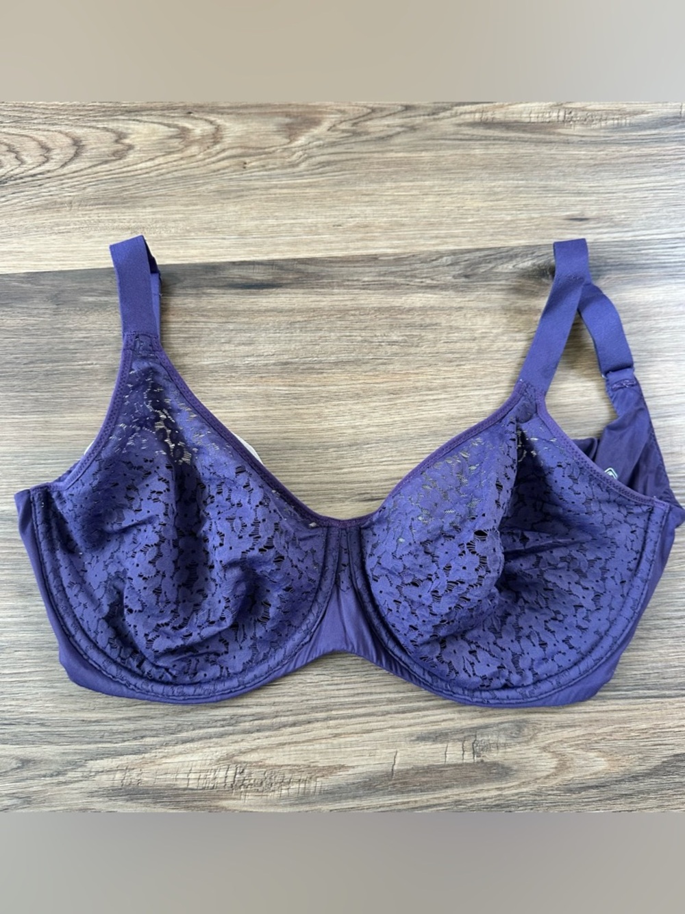 Chantelle Group Womens Norah Bra 13F1 Purple 36DDDD Underwire Lace Smoothing